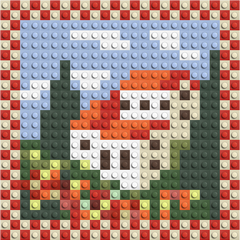 Nora's Snowy Nook Cottage - Pixel Art Mosaic Building Kit
